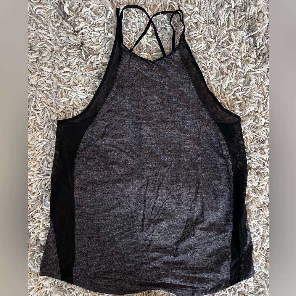 Lululemon Athletica Black and Gray Mesh Top